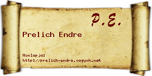 Prelich Endre névjegykártya